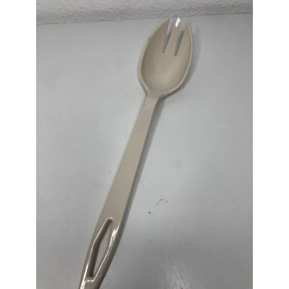 Vintage Tailor Made Almond Color Serving Spork Pasta Spoon Made In USA